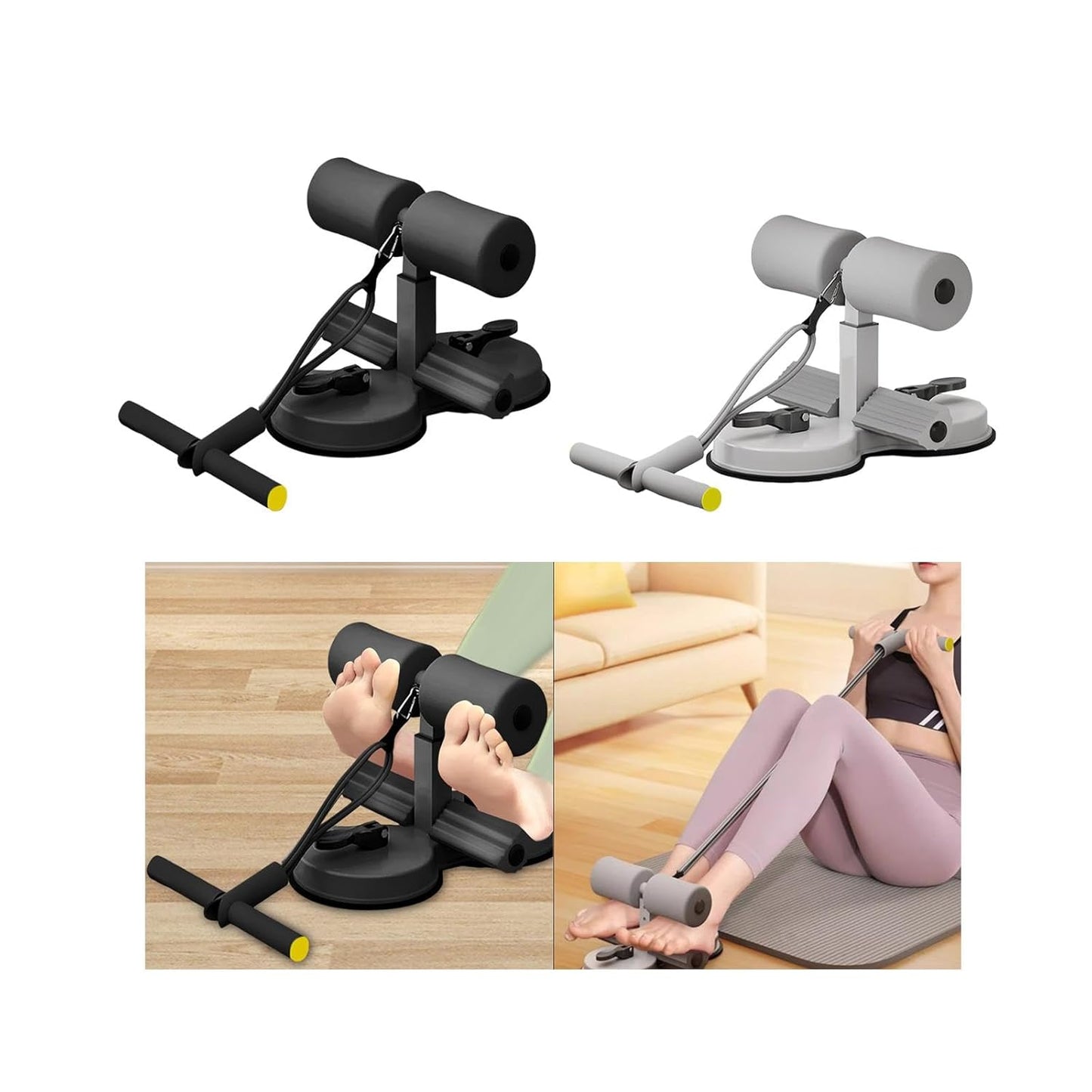 Dual Suction Sit up bar with band