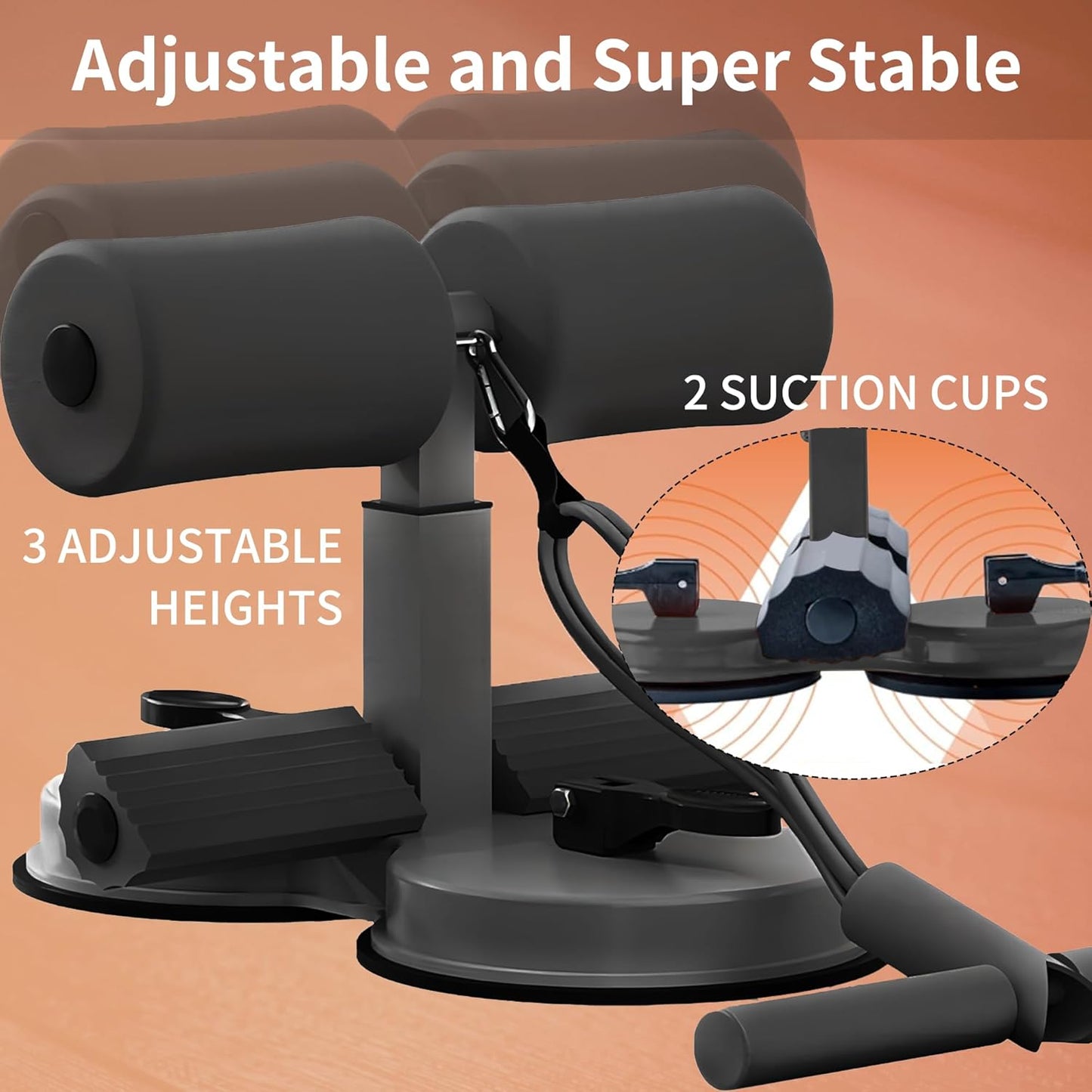 Dual Suction Sit up bar with band